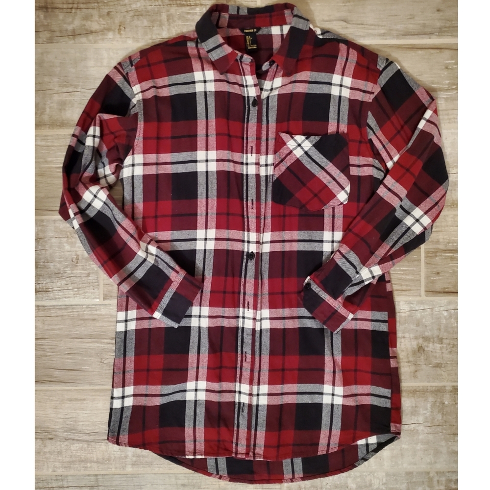 F21 Plaid Shirt Dress